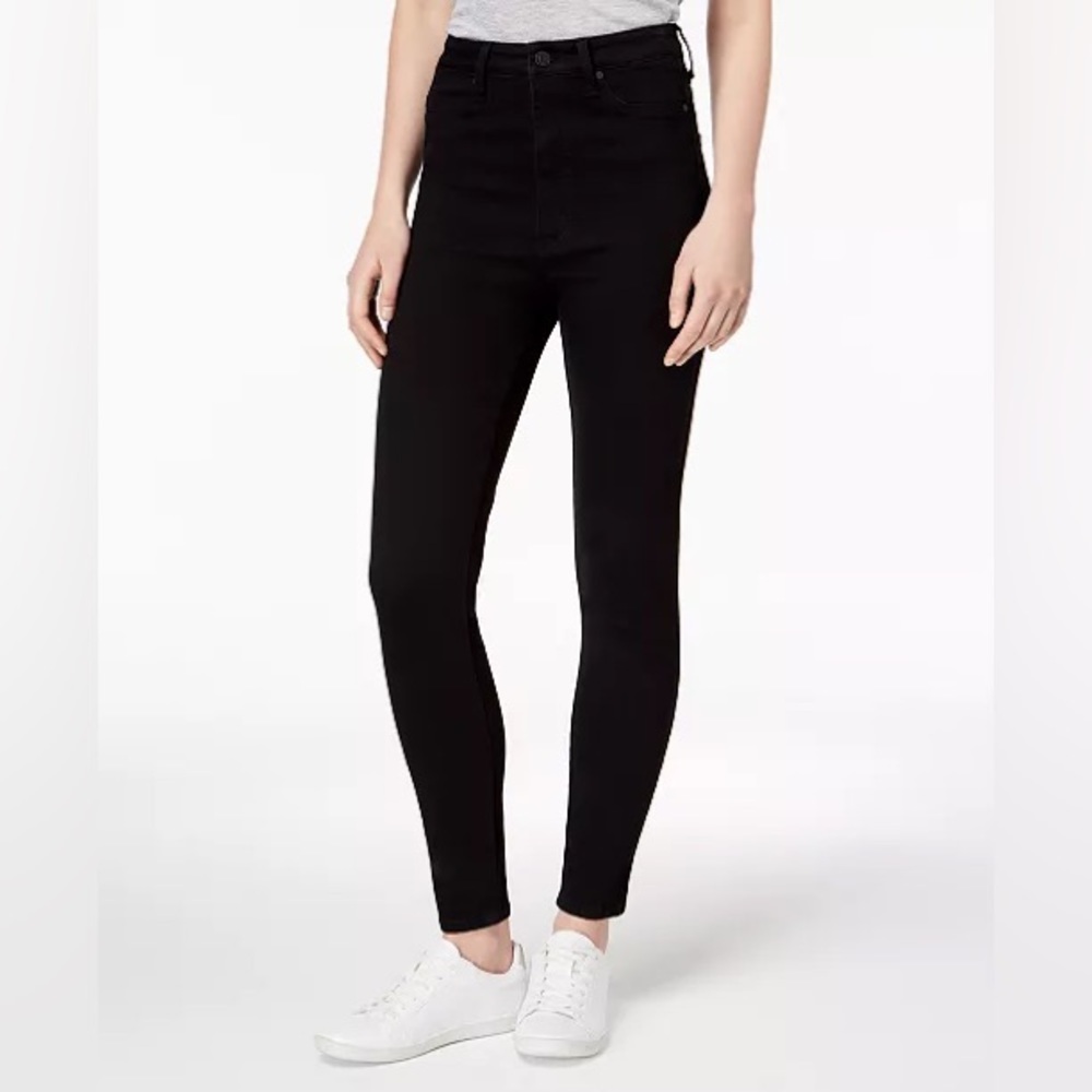 DEX NWT Black High Waisted Denim Jeggings Skinny Jeans Sz 26 Trendy Chic $74